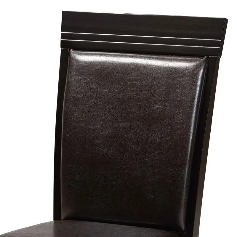 Обеденный комплект из 2 деревянных стульев, обитых темной тканью песочного цвета, выполненный в современном стиле, из 2 частей Изображение 5