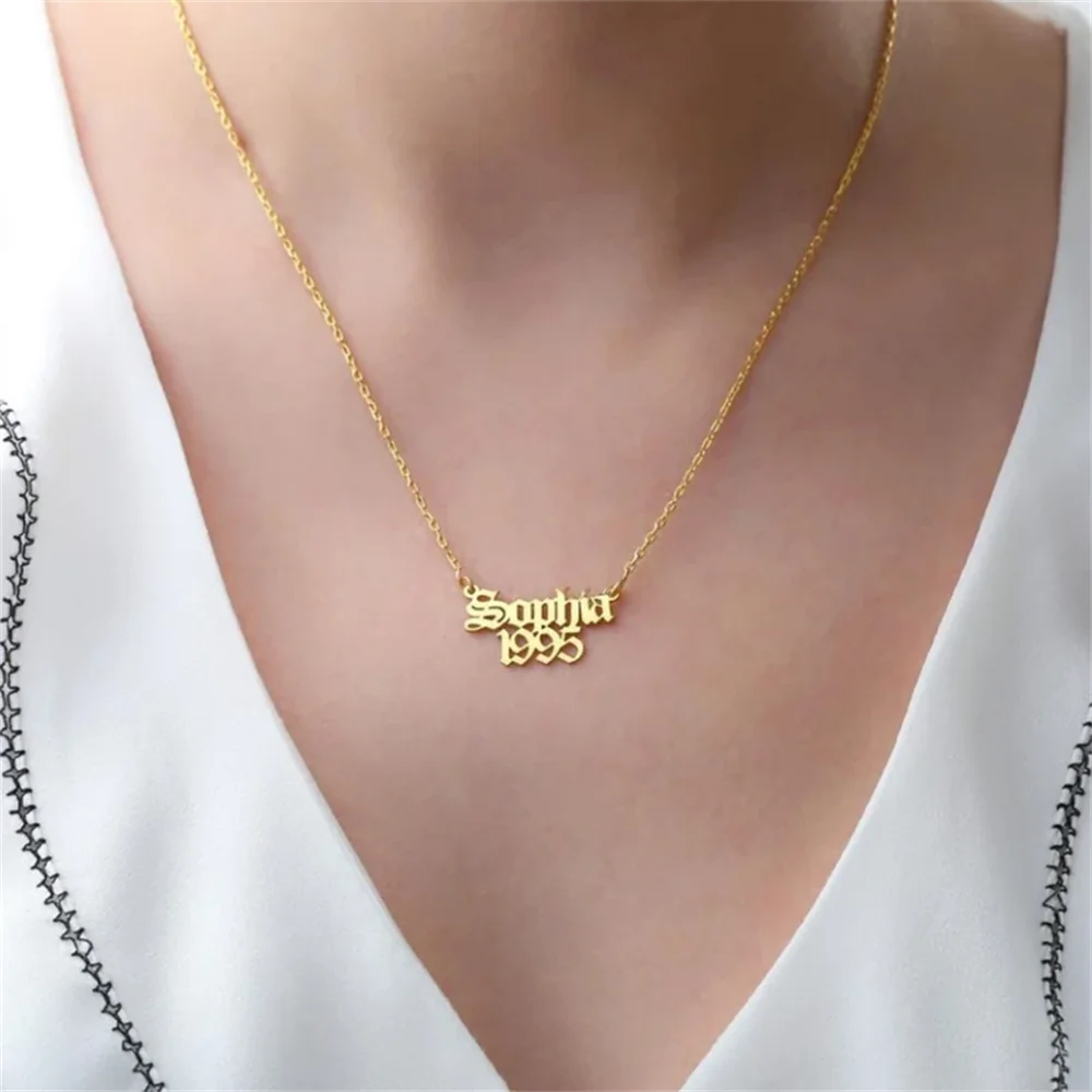 Индивидуальное ожерелье с двойным именем для женщин, ожерелье с именной табличкой, ожерелье из нержавеющей стали, 2 имени, Подарок для пары, Индивидуальные ювелирные изделия Изображение 4