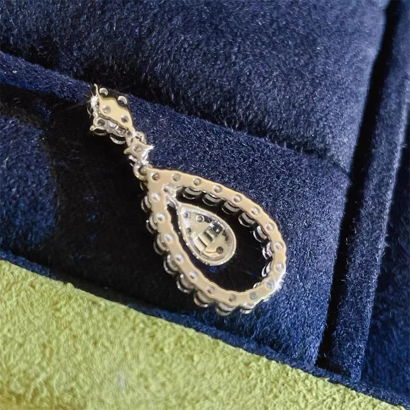 Классическое ожерелье из стерлингового серебра 925 пробы с цепочкой из белого сапфира, свадебные ожерелья для женщин, свадебные украшения Изображение 1