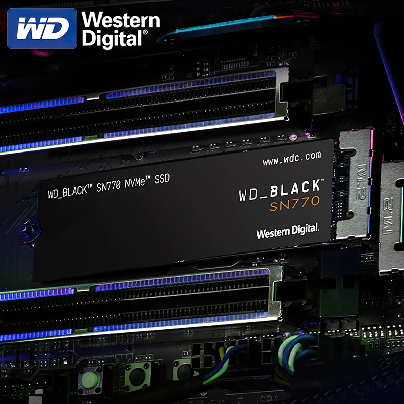 Набор из 5 предметов Western Digital SN770 NVMe SSD 2 ТБ 1 ТБ 500 ГБ Внутренний Игровой Твердотельный накопитель Gen4 PCIe M.2 2280 Изображение 5