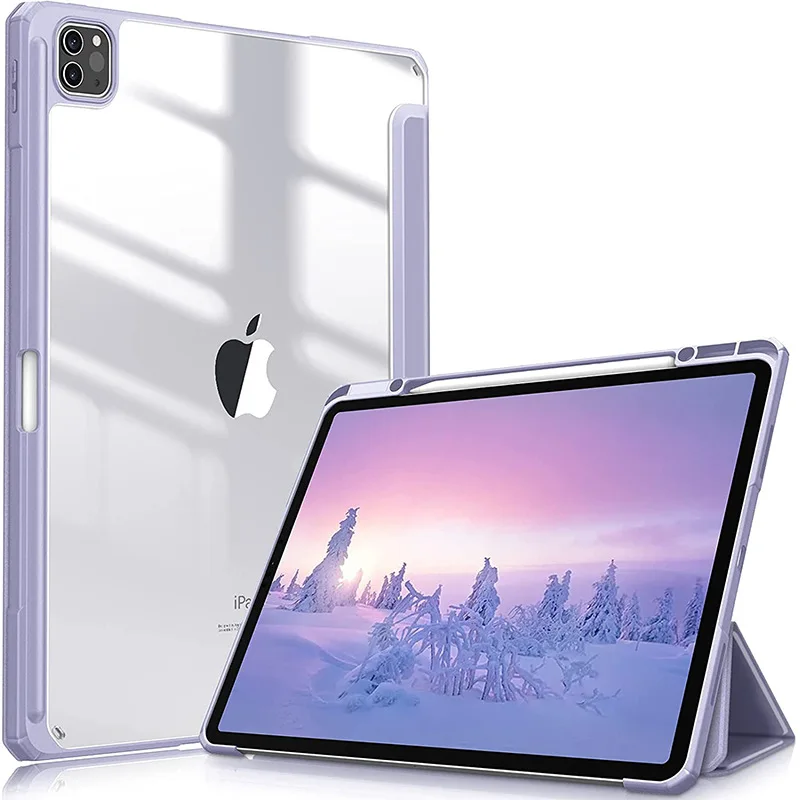 Подходит для iPad Pro12.9, плоский чехол с тремя складками, простой и модный акриловый защитный чехол для iPad Pro11 10th Air4 /5 Изображение 1