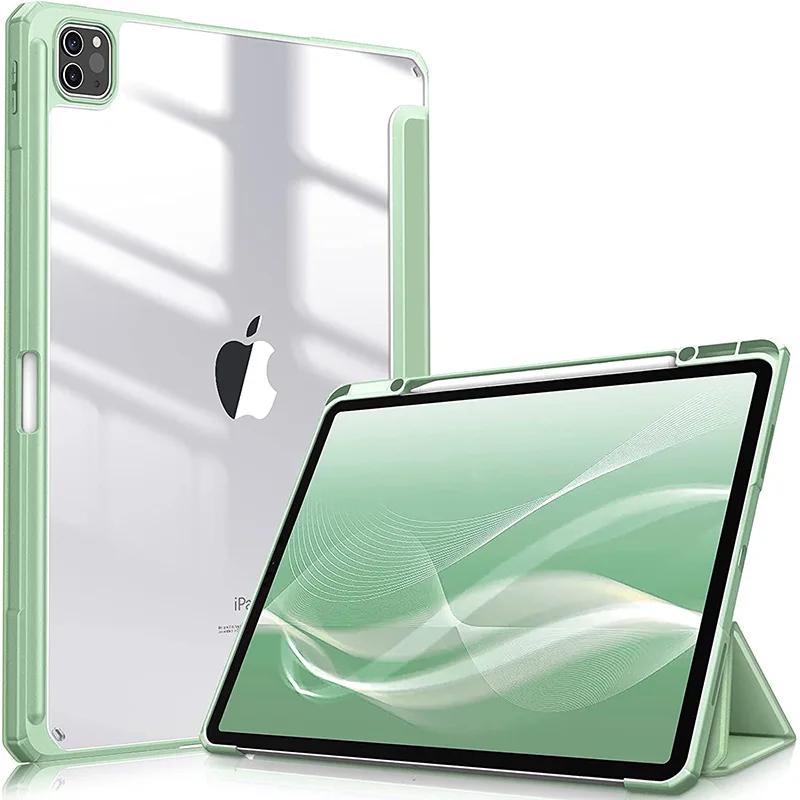 Подходит для iPad Pro12.9, плоский чехол с тремя складками, простой и модный акриловый защитный чехол для iPad Pro11 10th Air4 /5 Изображение 2