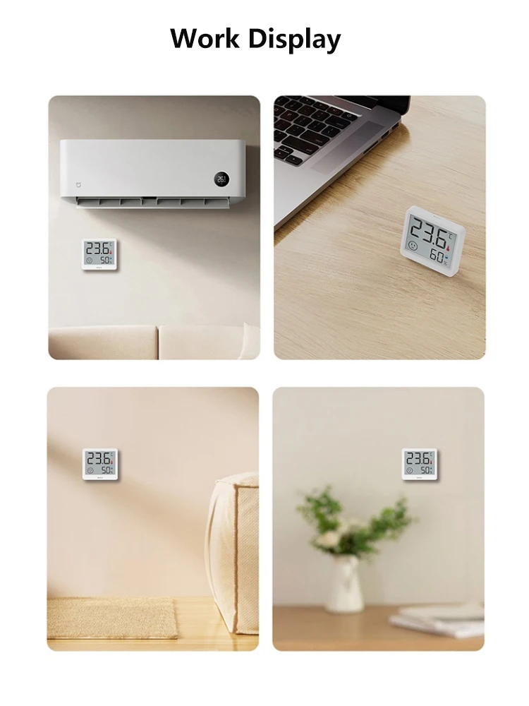 DUKA Atuman, 2,5-дюймовый мини-ЖК-цифровой термометр-гигрометр, электронный датчик температуры в помещении, гигрометр с дисплеем для улыбающегося лица Изображение 3