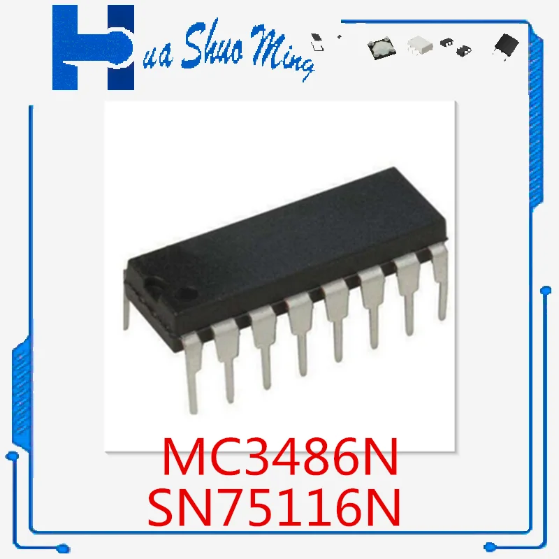 10 шт./лот MC3486N MC3486 SN75116N DIP-16 Изображение 0