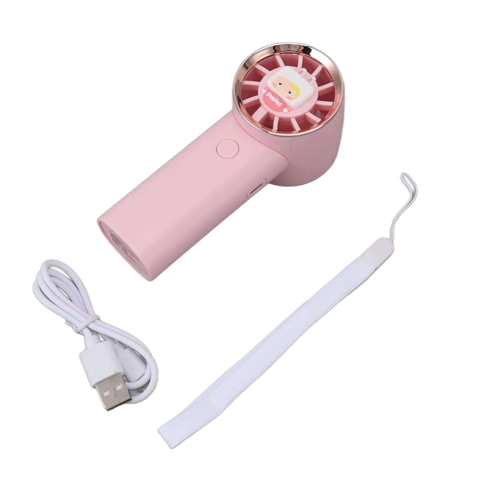 Портативный маленький вентилятор Розовый ручной турбинный вентилятор для фитнеса для покупок Изображение 2