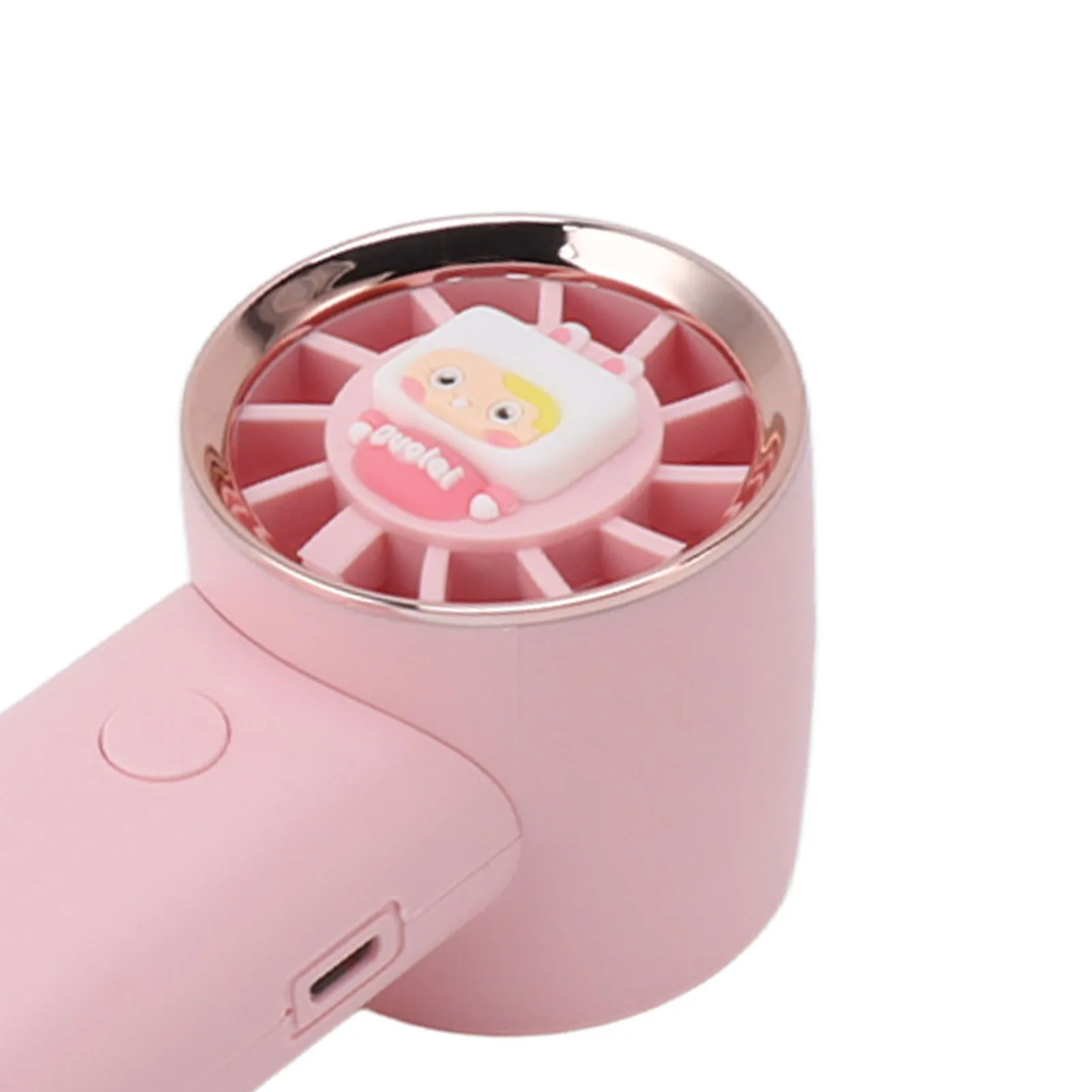 Портативный маленький вентилятор Розовый ручной турбинный вентилятор для фитнеса для покупок Изображение 4