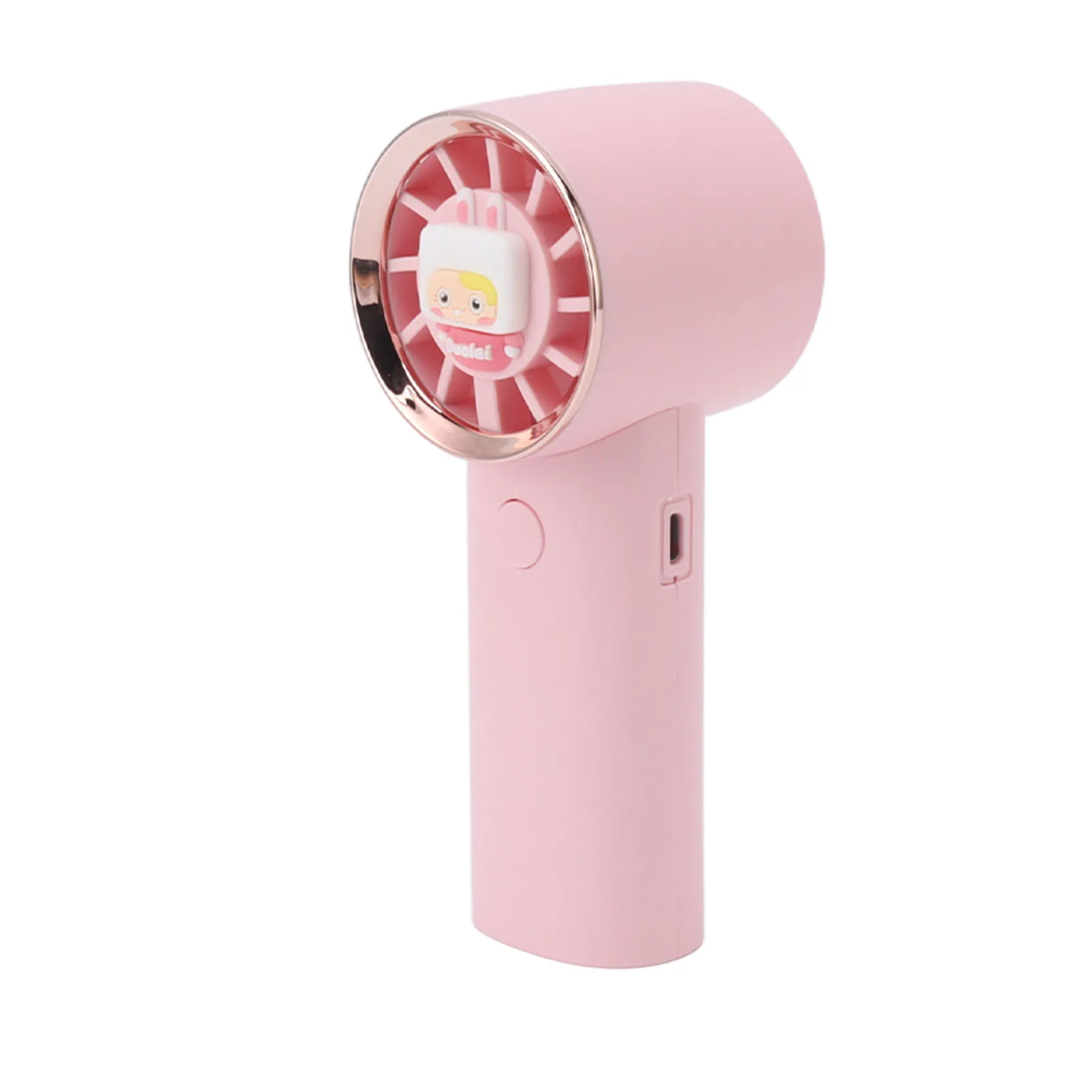 Портативный маленький вентилятор Розовый ручной турбинный вентилятор для фитнеса для покупок Изображение 5