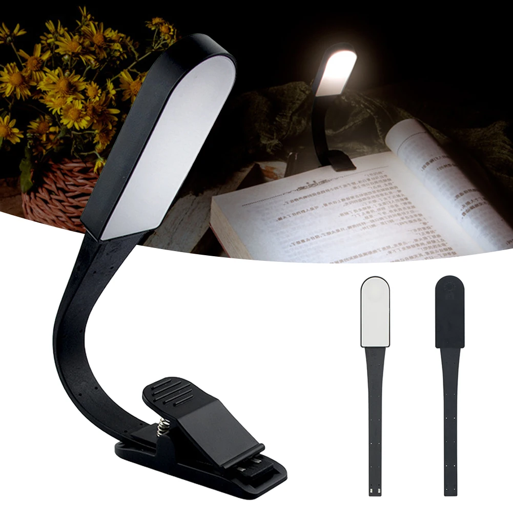 Светодиодная лампа для чтения с зажимом для книги, мини-USB-штекер, лампа для зажима для книг, легкая вращающаяся лампа для дома, спальни, кабинета Изображение 0
