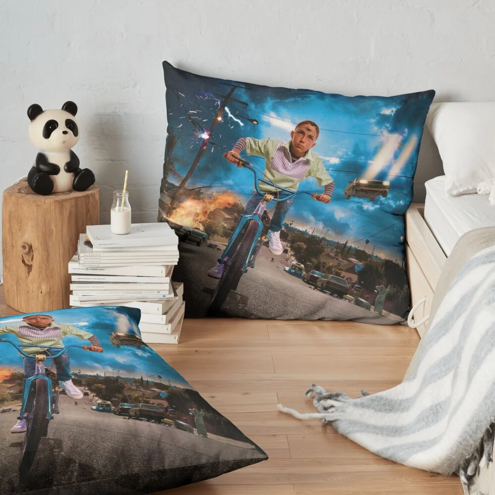 Квадратная наволочка для обложки альбома Bad Bunny, декоративная подушка для дивана, наволочка для подушки, аксессуары для дома Изображение 1