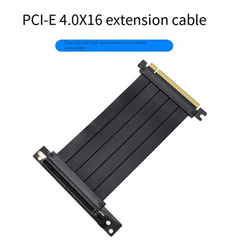 Удлинительный кабель X16 Металлический Pcie 4.0 300 мм с разъемом Pcie под углом 90 °, совместимый с системами Pcie 3.0 Изображение 1