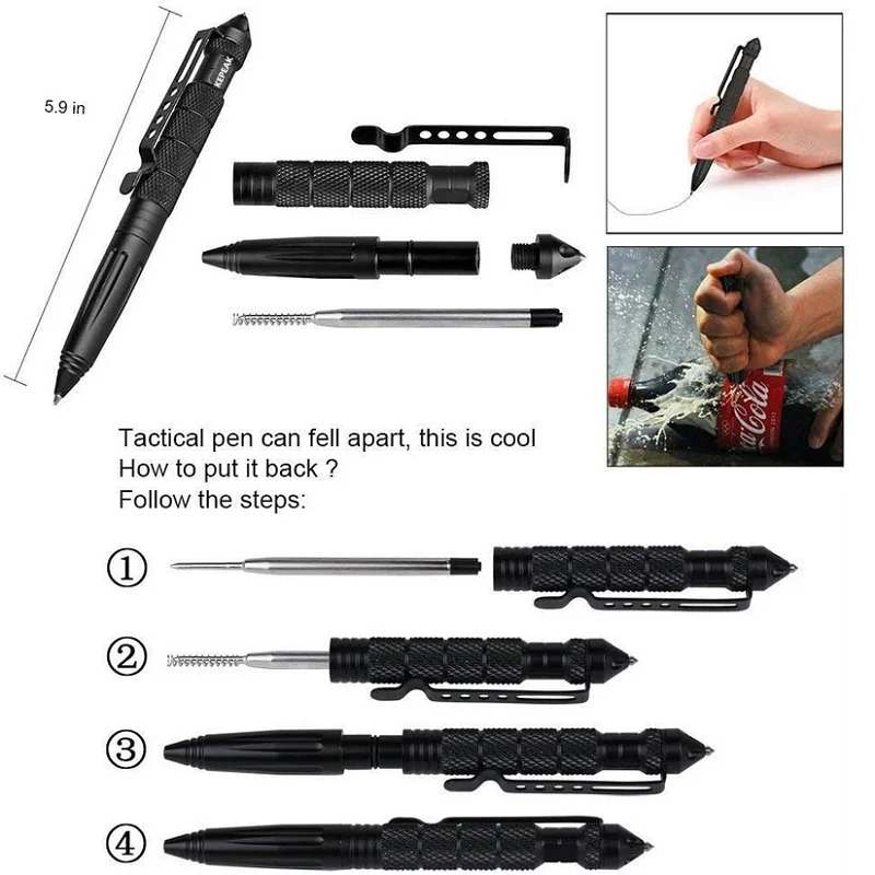 Новые высококачественные Шариковые ручки тактической защиты цвета металла 502, Гелевые чернила для офиса школьников Изображение 1