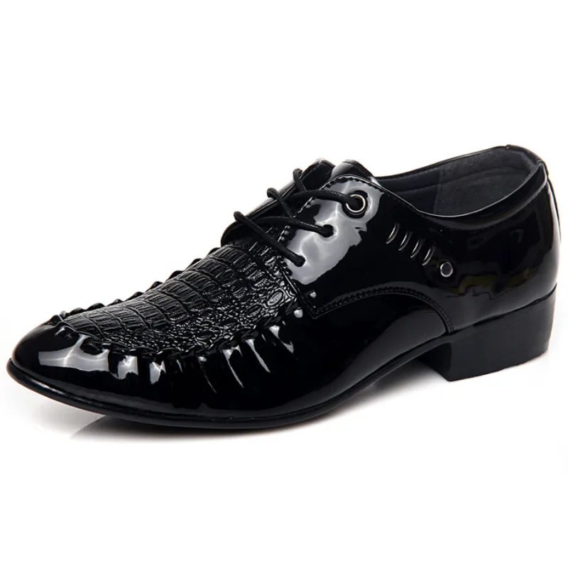 Мужские модельные туфли из Крокодиловой кожи, Деловые офисные Туфли без застежки для Свадебной вечеринки, Мужские Повседневные Лоферы, Дизайнерская обувь для мужчин Изображение 5
