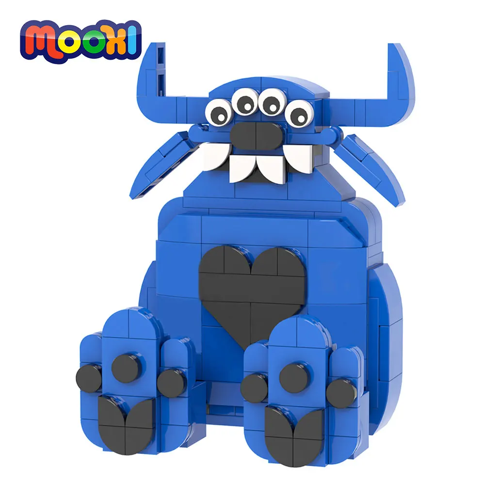 Приключенческая игра MOOXI Banban Blue Monster DIY Block Развивающая Игрушка для детей В Подарок Строительный кирпич Из сборных деталей MOC1284 Изображение 0