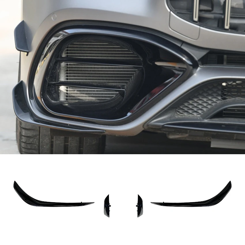 Спойлер переднего бампера для Mercedes Benz CLA45 AMG C118 2020 2021 Глянцевый Черный Бампер, Спойлеры, Противотуманные Фары, Декоративная крышка Изображение 1