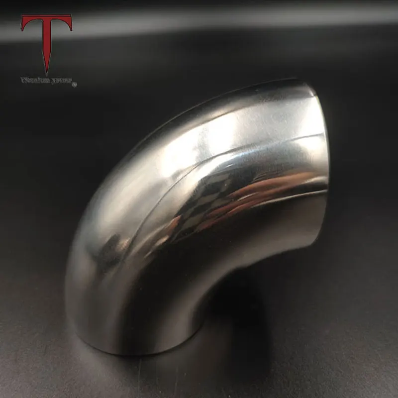 многоразмерный тонкостенный титановый локоть 45 градусов толщиной 1,0 мм OD 3 дюйма 76 мм Изгибы выхлопа codo Изображение 3