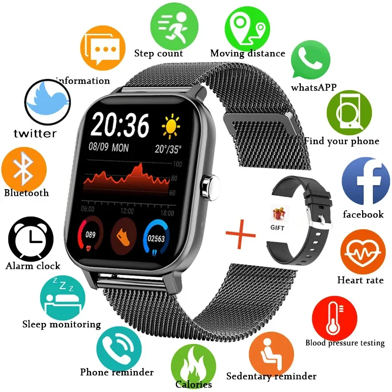 2023 Новый GT20 Bluetooth Call, мужские смарт-часы, мужские модные часы с сенсорным экраном с диагональю 1,69 дюйма, измеряющие артериальное давление, спортивные умные часы для мужчин Изображение 0