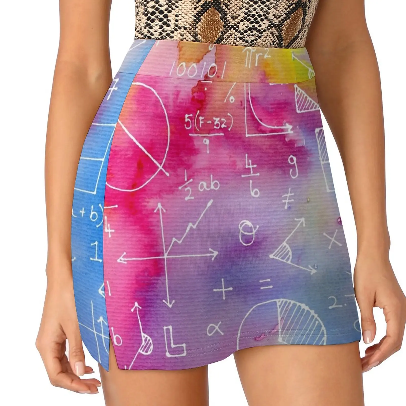 Математические формулы (акварельный фон) Светонепроницаемая брючная юбка, тренд женской одежды в корейском стиле 2023 Изображение 0