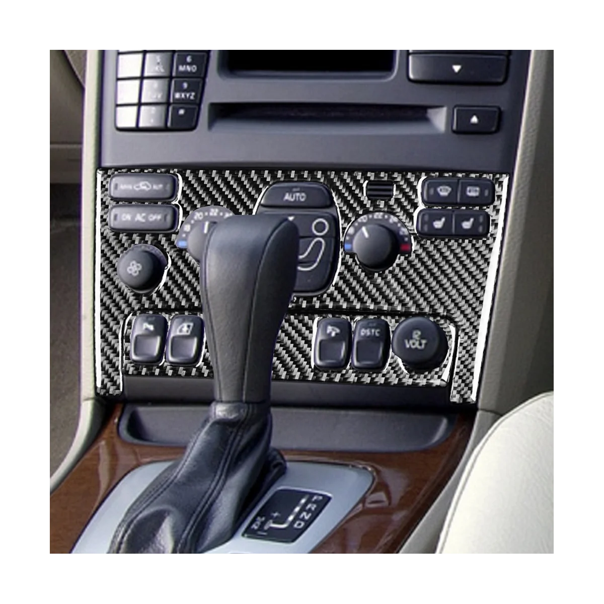 Кнопка кондиционера автомобиля, Накладка на панель переменного тока, Декоративная наклейка из углеродного волокна для Volvo XC90 2003-2014 Аксессуары, A Изображение 1