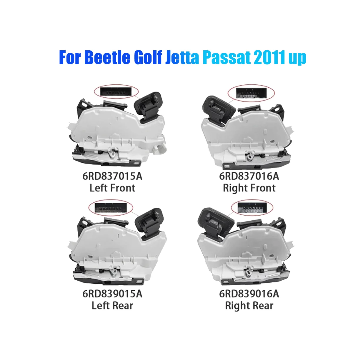 4 шт./Лот Новый Привод Дверного замка Спереди и Сзади Слева и Справа для VW Beetle Golf Jetta Passat 2011 Up 5K1837015 5K1837016 Изображение 2