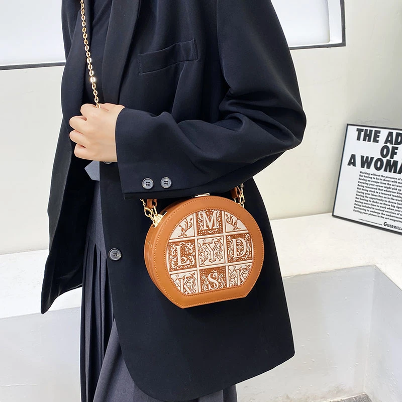 Модная мини-сумка через плечо с круглыми буквами для женщин, роскошная дизайнерская новая коричнево-зеленая сумка через плечо, женская сумочка и сумки Изображение 1