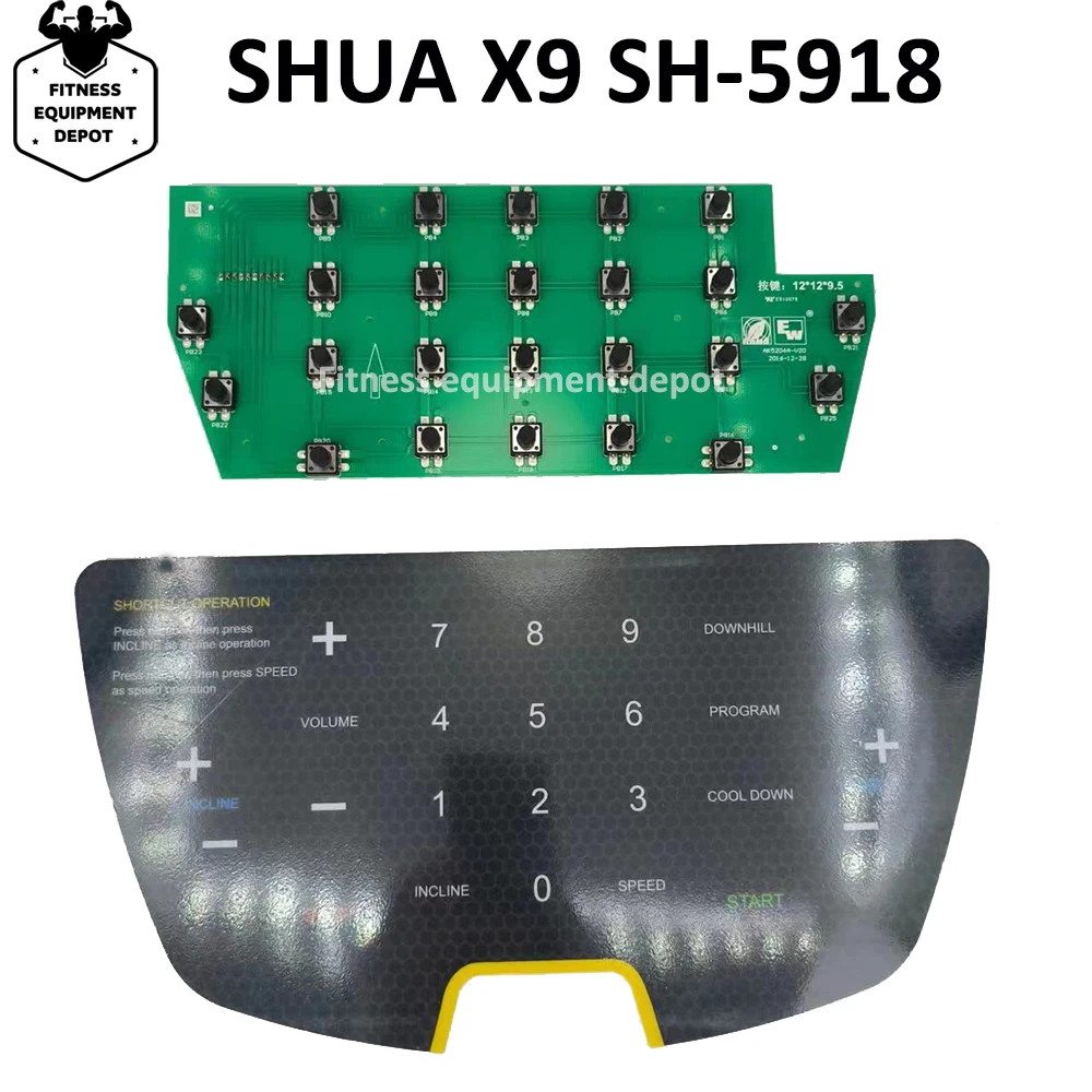 Беговая дорожка SHUA X9 SH-5918, Мембранная клавиатура AK5204A-V20, Переключатель для управления наложением Изображение 0