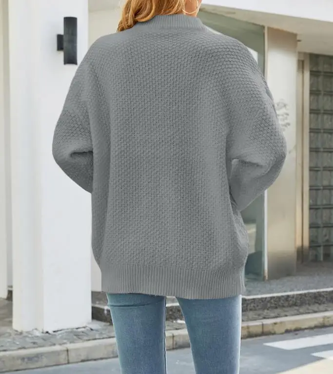 Винтажный свитер с закрутками из жареного теста 2023, Новая мода, Горячая распродажа, Женский пуловер с длинным рукавом и круглым вырезом Изображение 4