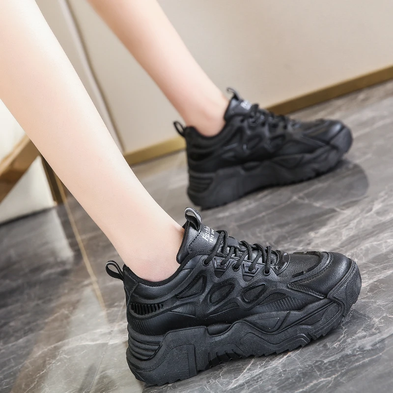 Женская осенняя спортивная обувь, Дышащая удобная повседневная обувь, новинка 2023 года, легкие вулканизированные женские спортивные кроссовки на шнуровке Изображение 5