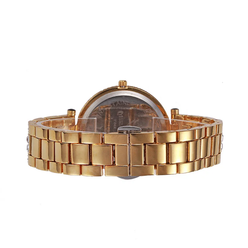 Роскошные женские часы с леопардовым бриллиантом, кварцевые аналоговые наручные часы Ice out Bling Gold для женщин, модный подарок relogio feminino Изображение 2