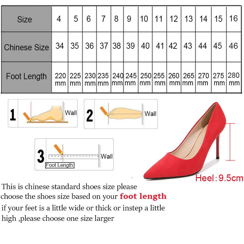 Туфли-лодочки с острым носком На высоком каблуке 9,5 см, замша из флока, профессиональная модель, женская обувь для подиума, большие размеры 35-46 Изображение 5