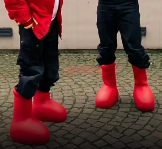 Мультяшные милые непромокаемые ботинки Ollymurs, красные армейские ботинки, креативные женские нескользящие ботинки унисекс, Красные ботинки большого размера Изображение 4