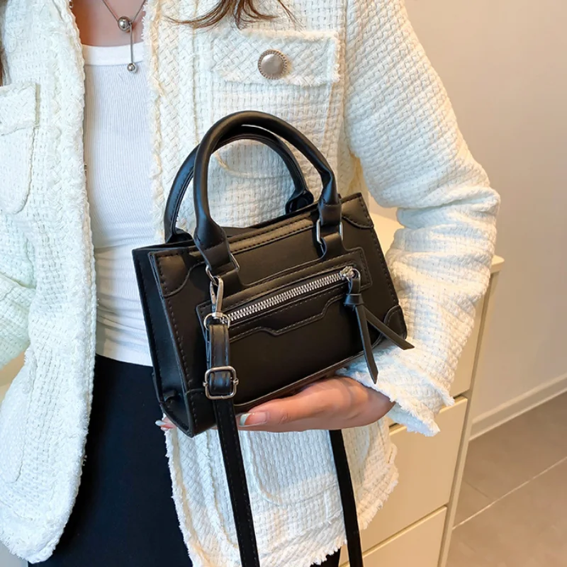Дизайнерская сумка класса люкс 2023, Новая стильная женская сумка, кожаная женская сумка, модные однотонные сумки через плечо высокого качества Изображение 3