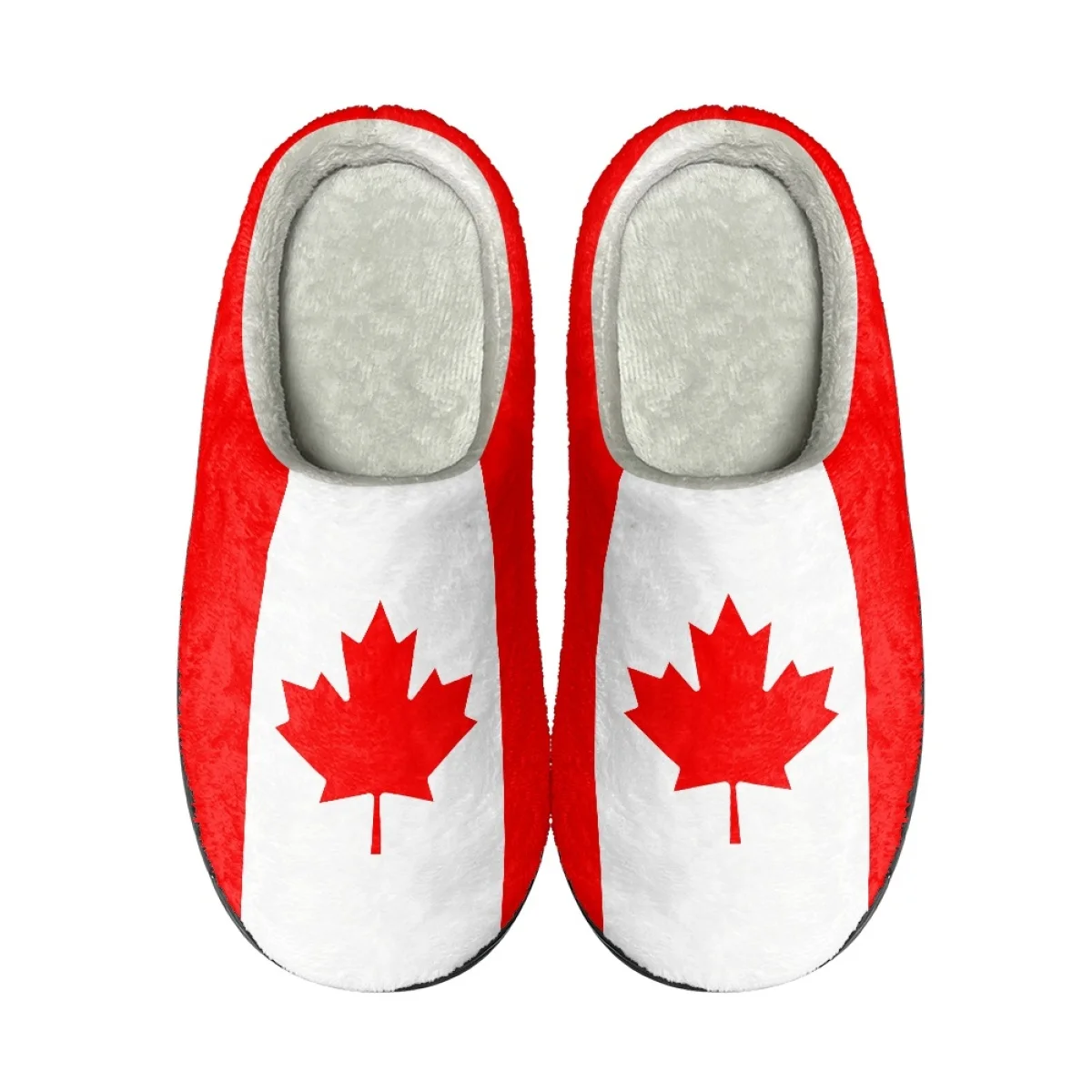 Флаг Канады с рисунком страны, осенне-зимние домашние хлопчатобумажные тапочки, легкие художественные повседневные тапочки, Дышащая плюшевая обувь Изображение 1