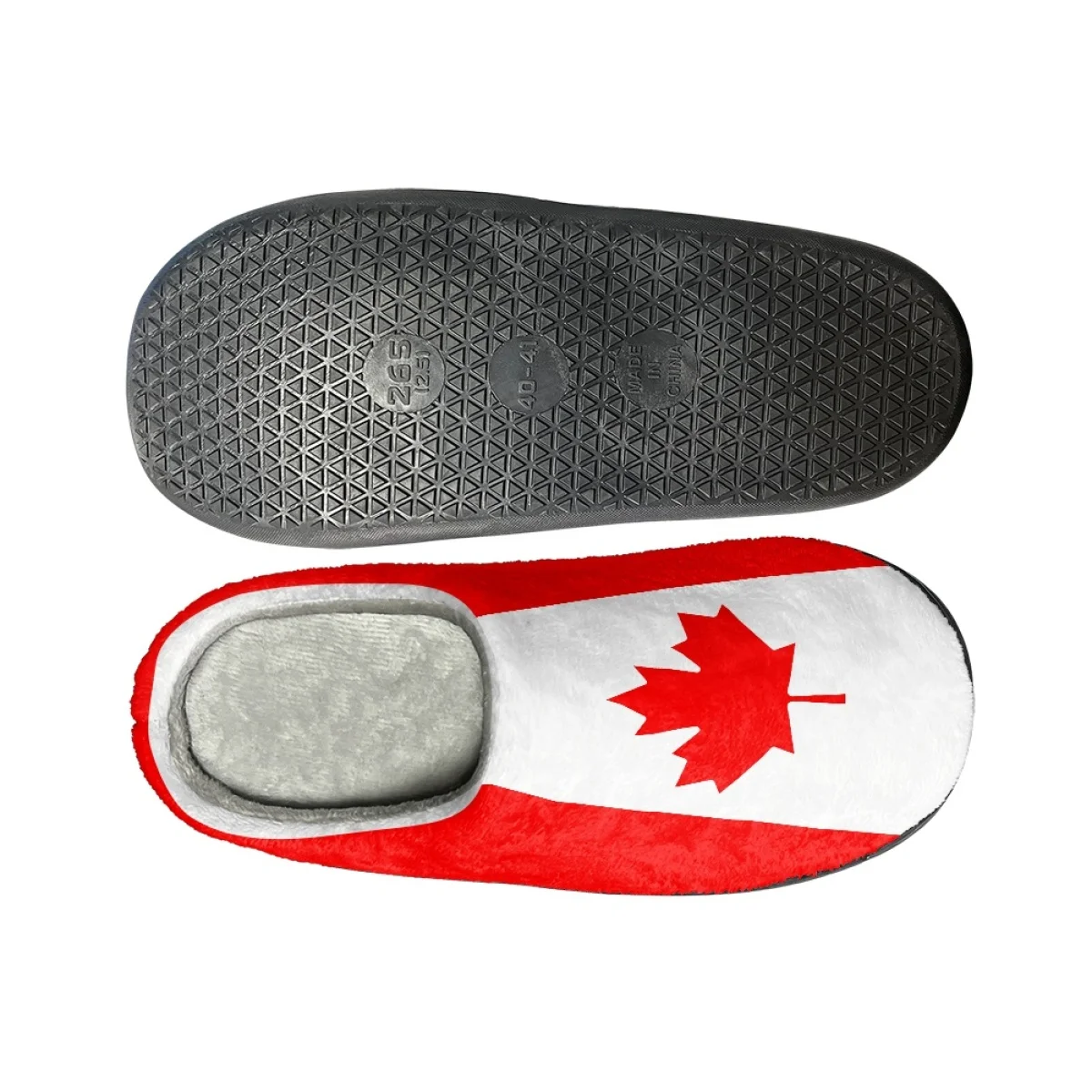 Флаг Канады с рисунком страны, осенне-зимние домашние хлопчатобумажные тапочки, легкие художественные повседневные тапочки, Дышащая плюшевая обувь Изображение 2