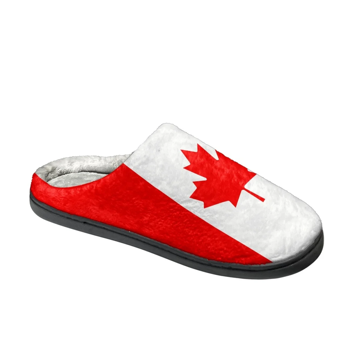 Флаг Канады с рисунком страны, осенне-зимние домашние хлопчатобумажные тапочки, легкие художественные повседневные тапочки, Дышащая плюшевая обувь Изображение 3