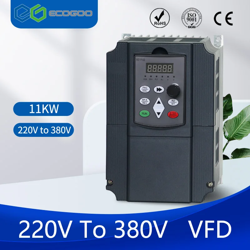 VFD AC220V-380V 5,5 7,5 11 КВТ Частотно-Регулируемый Привод VFD Преобразователь Частоты Инверторный Регулятор Скорости для 3-фазного Двигателя Изображение 0