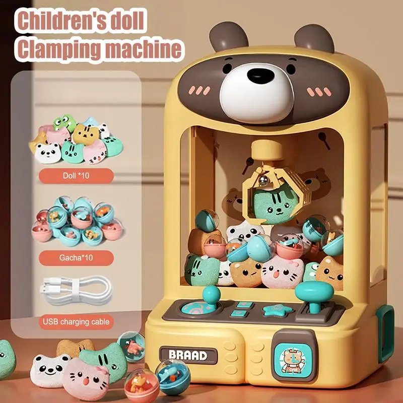 Мини-Когтеточка для детей, Аркадная Когтеточка с музыкой и 10 плюшевыми игрушками, милые детские торговые автоматы с игрушками, 2 режима питания Изображение 3