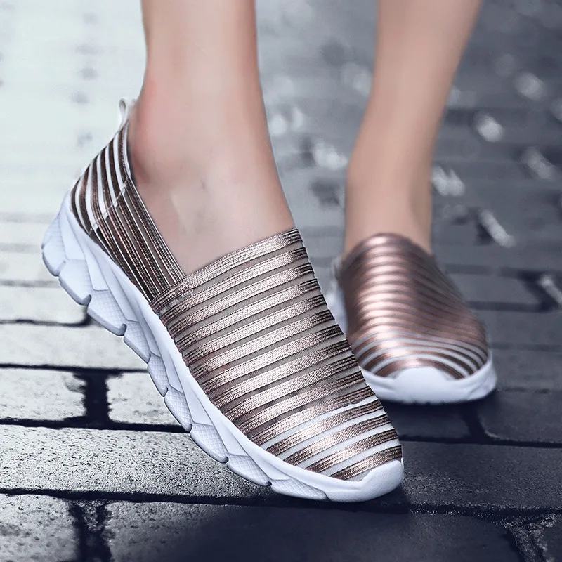Женская обувь на весну-осень 2023, Удобная Вулканизированная обувь с дышащей сеткой, Женская легкая Ленивая обувь, Повседневные кроссовки Изображение 0