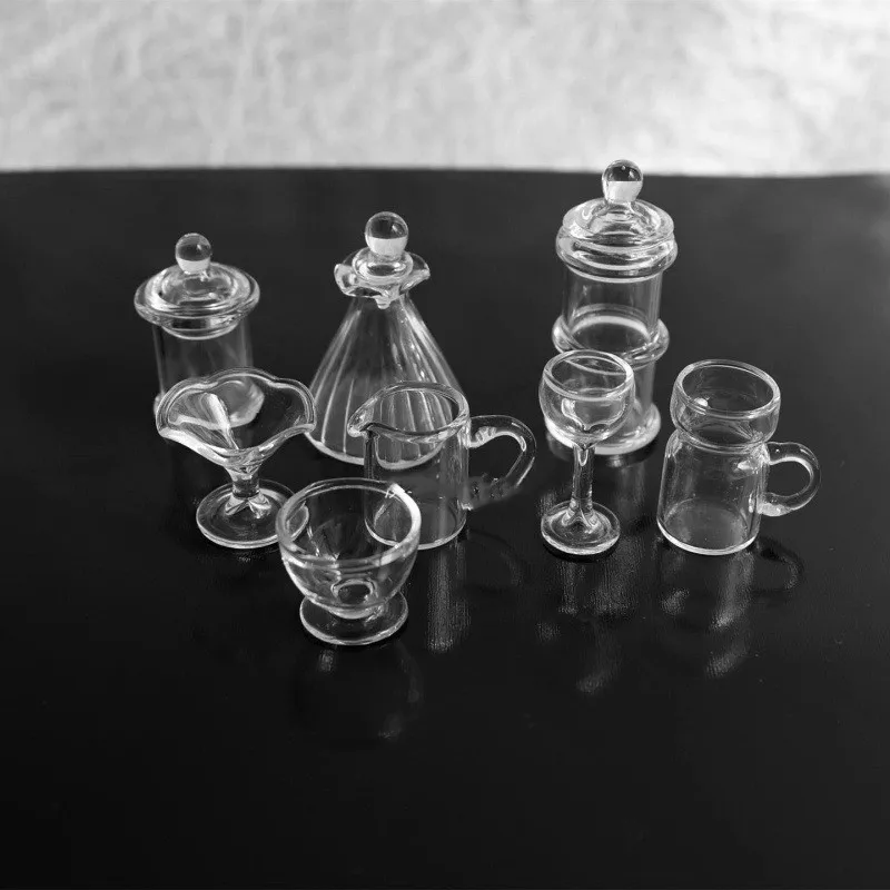 1:12 кукольный домик мини прозрачные DIY ролевые игры кухонные игрушки стеклянные пить чай чашки посуда миниатюры аксессуар Изображение 2