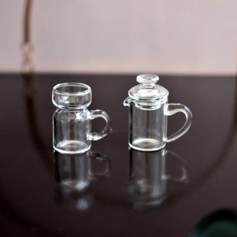 1:12 кукольный домик мини прозрачные DIY ролевые игры кухонные игрушки стеклянные пить чай чашки посуда миниатюры аксессуар Изображение 5