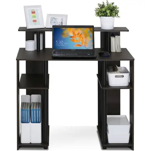 Компьютерный письменный стол Furinno JAYA простого дизайна, орех Изображение 5