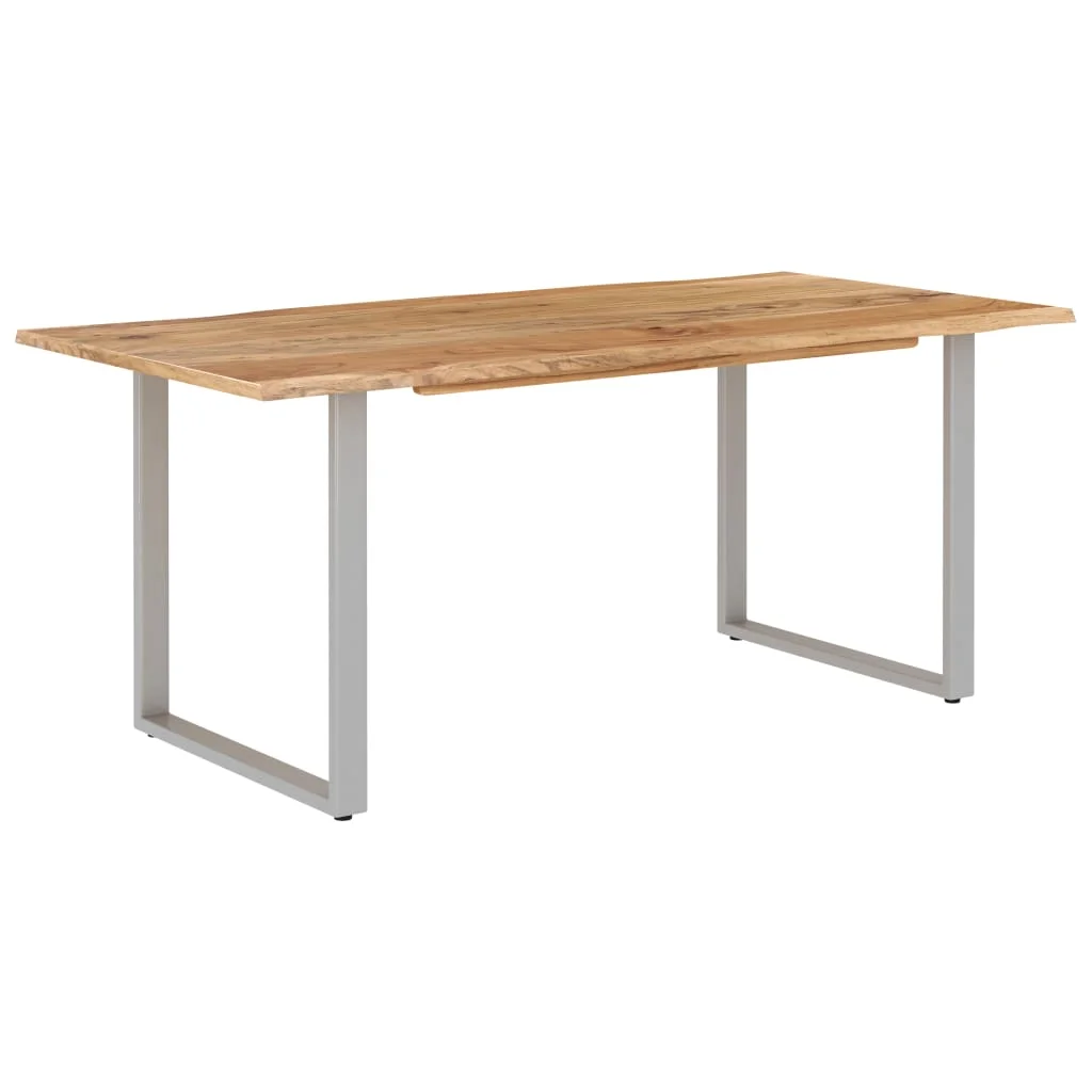 Обеденный стол в индустриальном и деревенском стилях180 см / 160 см /110 см из массива акации и ножек Цвет: серебристый Изображение 0