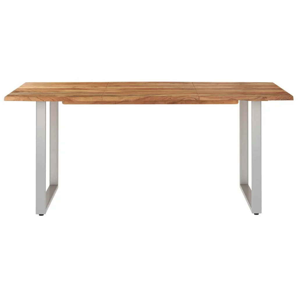 Обеденный стол в индустриальном и деревенском стилях180 см / 160 см /110 см из массива акации и ножек Цвет: серебристый Изображение 2