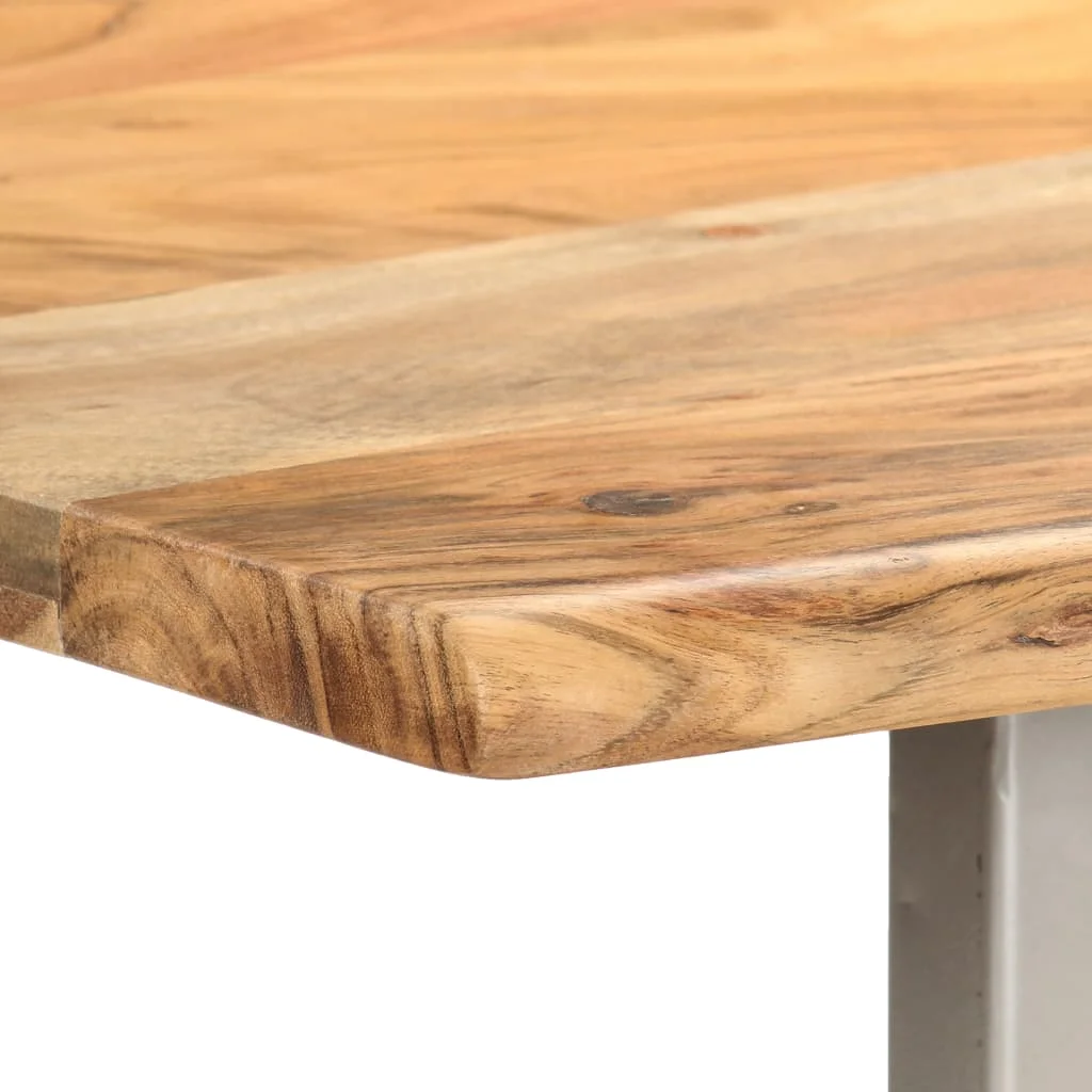 Обеденный стол в индустриальном и деревенском стилях180 см / 160 см /110 см из массива акации и ножек Цвет: серебристый Изображение 4