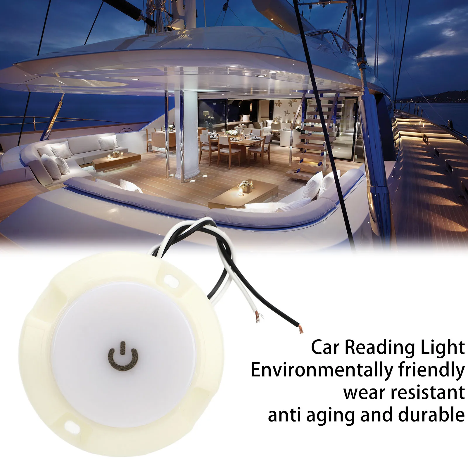 Автомобильная лампа для чтения, 2,8-дюймовая сенсорная кнопка 24 В, светодиодное освещение салона автомобиля для RV лодки фургона грузовика Изображение 2
