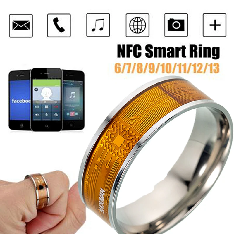 НОВОЕ модное кольцо на палец с NFC, умное Носимое устройство для подключения телефона Android, Многофункциональная Водонепроницаемая Интеллектуальная технология Изображение 0