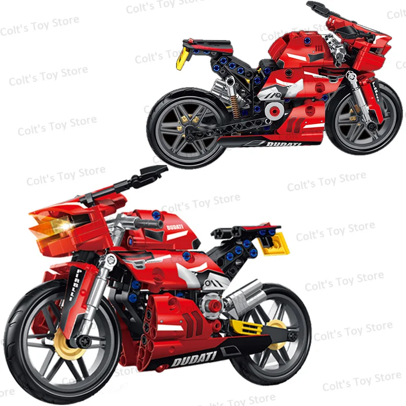 Технология 2023 Гоночные игрушки, Строительные блоки для мотобайков M 1000RR, Чемпионы скорости, Суперкар, модель сборки мотоцикла V4, Подарок для детей Изображение 4