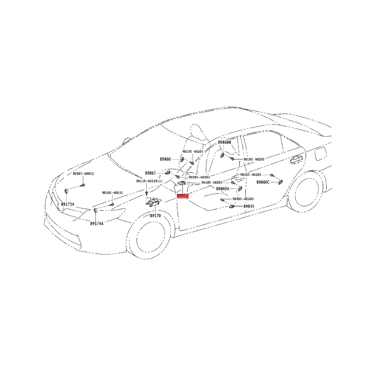 89952-06031 Модуль Обнаружения Пассажиров Автомобильного ЭБУ для Toyota Camry 2011-2016 Автомобильный Компьютерный Осмотр 482811-10381 Изображение 0
