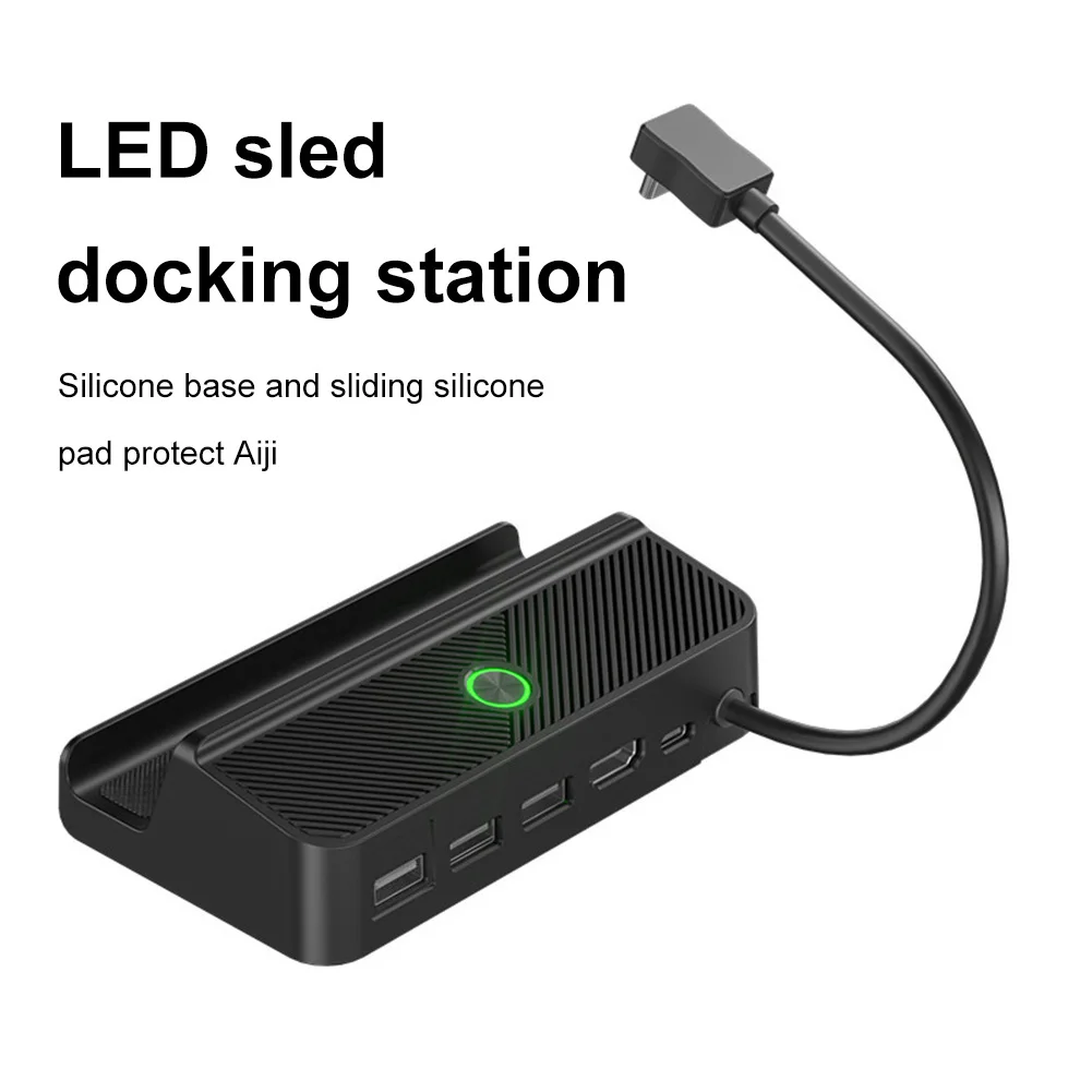 Портативная док-станция для зарядного устройства 4K, светодиодный видеоадаптер для Steam Deck, конвертер видео USB2.0, зарядное устройство Type-C для консоли Steam Deck. Изображение 2