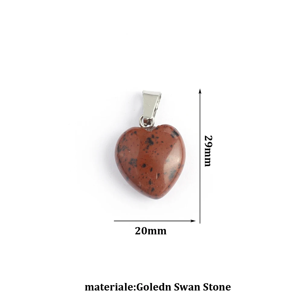 Goledn Swan Stone Heart Shap Подвески из натурального камня для изготовления ювелирных изделий Принадлежности для ожерелья своими руками Подвески Аксессуары для подвесок Изображение 5