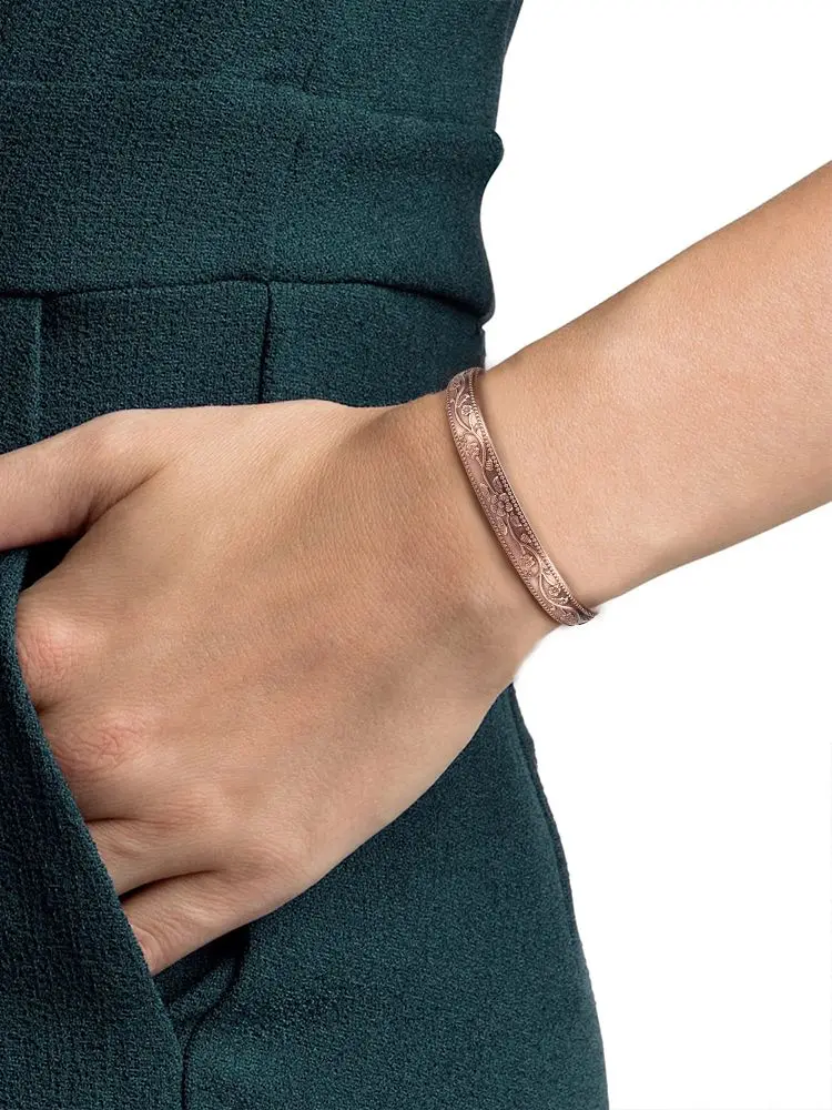 Модный магнитный браслет из чистой меди для мужчин и женщин, популярный подарок для браслета с энергией здоровья, предотвращающий артрит Изображение 5